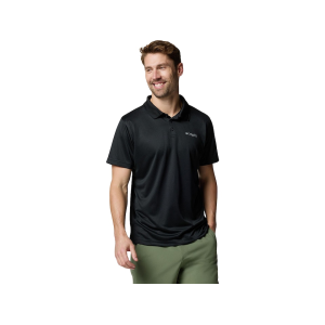 Columbia Men's PFG Solar Stream Short Sleeve Polo Shirt Black Large - Columbia
