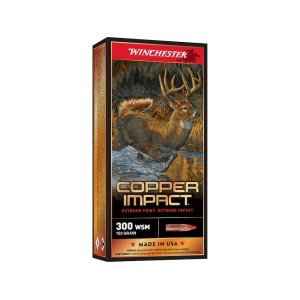 Winchester Copper Impact 300 Winchester Short Magnum (WSM) Ammo 150 Grain Winchester Copper Extreme Point Polymer Tip Lead Free Box of 20