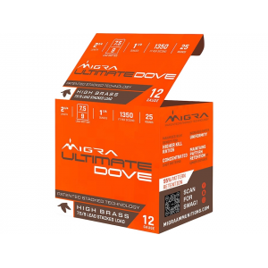 ra Ultimate Dove High Brass 12 Gauge 2-3/4 #7-1/2 And #9 Lead Shot 1-1/4 Oz Case Of 250 (10 Boxes Of 25) Ammo