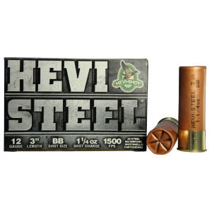 i-Shot Hevi-Steel Waterfowl 12 Gauge 3 BB Steel Shot 1-1/4 Oz Box Of 25 Ammo