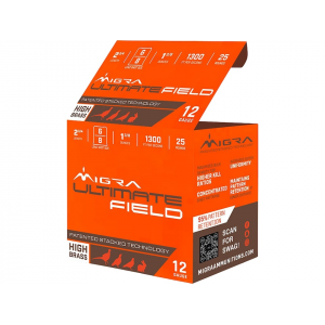 ra Ultimate Field High Brass 12 Gauge 2-3/4 #6 And #8 Lead Shot 1-3/8 Oz Box Of 25 Ammo