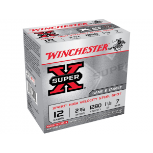 chester Super X Xpert Game And Target 12 Gauge 2-3/4 #7 Steel Shot 1-1/8 Oz Box Of 25 Ammo