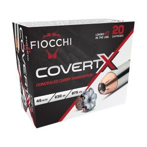 Fiocchi CovertX 45 ACP Ammo 230 Grain Jacketed Hollow Point Box of 20 - Fiocchi