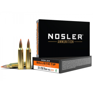 ler BT Varmint 22-250 Remington 40 Grain Nosler Ballistic Tip Polymer Tip Lead Free Box Of 20 Ammo