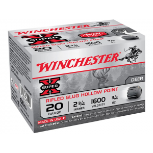 chester Super X 20 Gauge Rifled Slug 2-3/4 3/4oz Box Of 15 Ammo