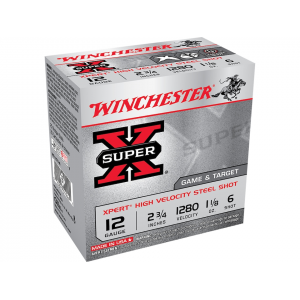 chester Super X Xpert Game And Target 12 Gauge 2-3/4 #6 Steel Shot 1-1/8 Oz Box Of 25 Ammo