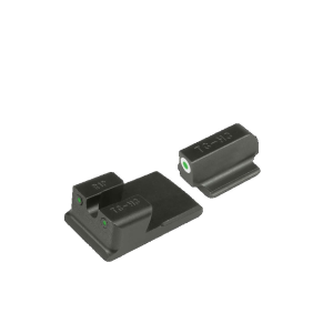 TRUGLO Tritium Pro Sight Set for Ruger SR9, SR9C, SR40, SR40C, SR45 Tritium Green with White Front Outline