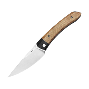 Kizer Momo Pocket Knife 4.11" Drop Point Nitro-V Satin Blade Micarta Handle Natural - Kizer