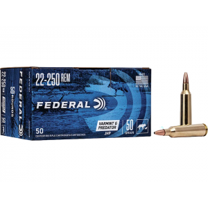 eral Varmint And Predator 22-250 Remington 50 Grain Jacketed Hollow Point Case Of 250 (5 Boxes Of 50) Ammo