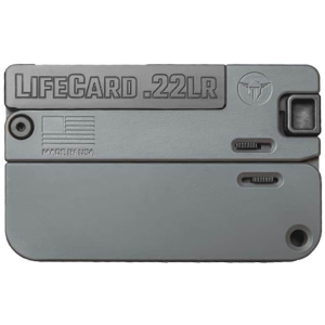 Trailblazer Firearms LifeCard 22LR Single Shot Pistol 2.5" Barrel 1 Round Black Slide Sniper Gray Grip Sniper Gray Frame Polymer