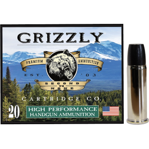Grizzly Cartridge Bear Load 44 Remington Magnum +P+ Ammo 355 Grain Lead Long Wide Nose Gas Check Box of 20 - Grizzly Cartridge