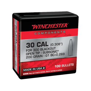 Winchester USA Ready 300 AAC Blackout (308 Diameter) Bullets 200 Grain Jacketed Hollow Point Box of 100 - Winchester