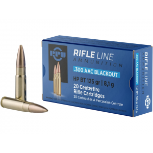  300 AAC Blackout (7.62x35mm) 125 Grain Jacketed Hollow Point Box Of 20 Ammo