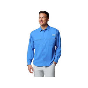 Columbia Men's PFG Backwater Shirt Vivid Blue Medium - Columbia