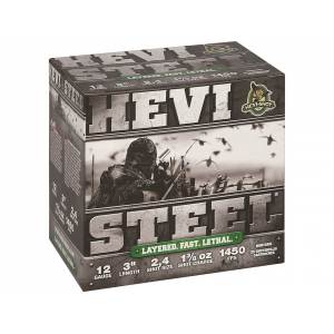 i-Shot Hevi-Steel Layered Waterfowl 12 Gauge 3 #2 & #4 Steel Shot 1-3/8 Oz Case Of 250 (10 Boxes Of 25) Ammo