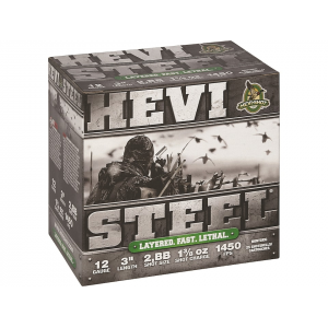 i-Shot Hevi-Steel Layered Waterfowl 12 Gauge 3 #2 & BB Steel Shot 1-3/8 Oz Case Of 250 (10 Boxes Of 25) Ammo