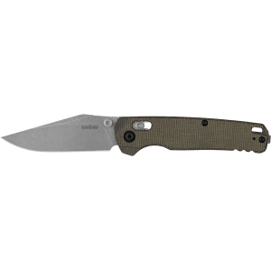 Kershaw Bel Air Pocket Knife 3.05" Clip Point CPM MagnaCut Stonewashed Blade Micarta Handle Green - Kershaw