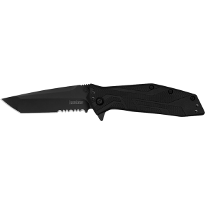 Kershaw Brawler Assisted Opening Pocket Knife 3.25" Tanto Point 8Cr13MoV Black Oxide Blade Fiberglass Reinforced Nylon (FRN) Handle Black - Kershaw