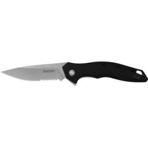 Kershaw Shoreline Assisted Opening Pocket Knife 3" Drop Point 8Cr13MoV Stonewashed Blade Glass Reinforced Nylon (GRN) Handle Black - Kershaw