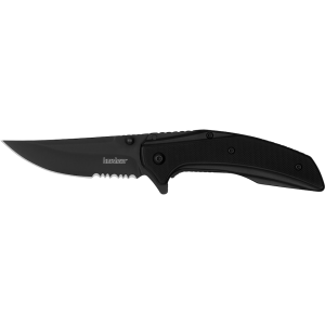 Kershaw Outright Pocket Knife 3" Trailing Point 8Cr13MoV Black PVD Blade G-10/Stainless Steel Handle Black - Kershaw