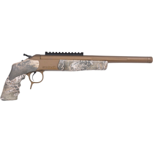 CVA Scout 243 Winchester Single Shot Pistol 14" Threaded Barrel 1 Round Realtree Excape Grip Burnt Bronze Cerakote Frame - Cva