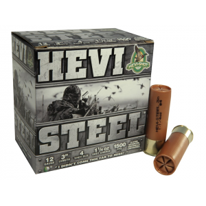 i-Shot Hevi-Steel Waterfowl 12 Gauge 3 #4 Steel Shot 1-1/4 Oz Case Of 250 (10 Boxes Of 25) Ammo