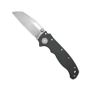 Demko Knives AD20.5 S35 Folding Knife 2.875" Shark Foot CPM S35VN Stonewashed Blade Carbon Fiber Handle Black - Demko Knives