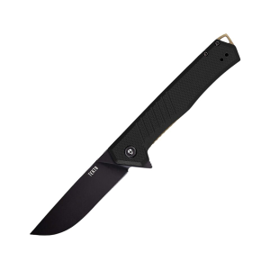 Tekto Knives F1 Alpha Pocket Knife 3.1" Drop Point D2 Black Titanium Blade G-10 Handle Black/Bronze - Tekto Knives