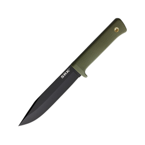 Cold Steel SRK Fixed Blade Knife 6" Clip Point SK-5 Black Blade Kray-Ex Handle OD Green - Cold Steel