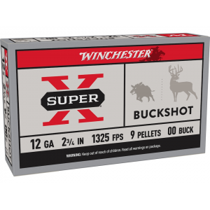 WINCHESTER Super-x Buckshot 12 Gauge Ammo 2-3/4" #00 Buck Buckshot Shot Box Of 5