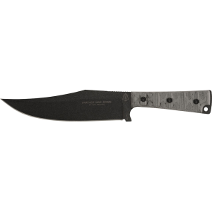 TOPS Prather War Bowie Fixed Blade Tactical Knife 7.25" Clip Point 1095 Steel Blade Micarta Handle Black - Tops Knives