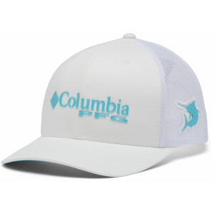 Columbia Mens PFG Logo Mesh Snap Back Hat White/Atoll/Marlin - Columbia