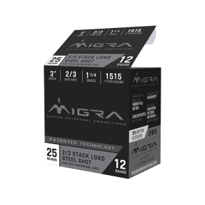 MIGRA Ammunition Steel Waterfowl 12 Gauge Ammo 3" #2 And #3 Steel Shot 1-1/4 Oz Case Of 250 (10 Boxes Of 25) 686162340132 238144