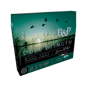 544779 B&P Dual Bismuth 12 Gauge Ammo 3" #3 And #4 Bismuth Shot 1-1/4 Oz Case Of 100 (10 Boxes Of 10) 087812200851 544779