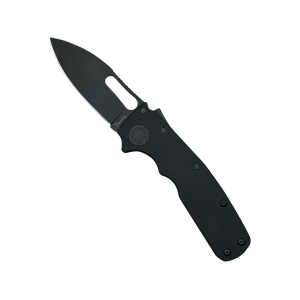 Demko Knives Shark-Cub Stealth Pocket Knife 2.5" Slicer Shark CPM 20CV Black DLC Blade Aluminum Handle Black - Demko Knives