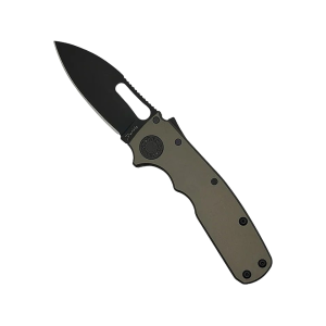Demko Knives Shark-Cub Stealth Pocket Knife 2.5" Slicer Shark CPM 20CV Black DLC Blade Aluminum Handle Gray - Demko Knives