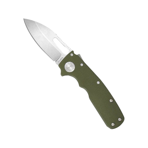 Demko Knives Shark-Cub Pocket Knife 2.5" Slicer Shark CPM 20CV Stonewashed Blade G-10 Handle OD Green - Demko Knives