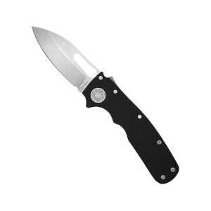 Demko Knives Shark Cub Pocket Knife 2.5" Slicer Shark CPM 20CV Stonewashed Blade G-10 Handle Black - Demko Knives