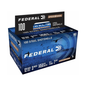 Federal Speed-Shok Waterfowl 12 Gauge Ammo 3 #2 Steel Shot 1-1/4 Oz Case Of 200 (2 Boxes Of 100) eral Speed-Shok Waterfowl 12 Gauge 3 #2 Steel Shot 1-1/4 Oz Case Of 200 (2 Boxes Of 100) Ammo