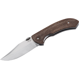 Boker Knives Pocket Bowie Pocket Knife 2.68" Clip Point D2 Satin Blade Micarta Handle Brown - Boker Knives
