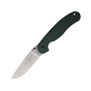 Ontario RAT 1 Pocket Knife 3.6" Drop Point CPM S35VN Stonewashed Blade G-10 Handle Green - Ontario