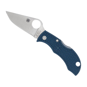 Spyderco Manbug Pocket Knife 1.96" Drop Point CPM-SPY27 Satin Blade Fiberglass Reinforced Nylon (FRN) Handle Blue - Spyderco