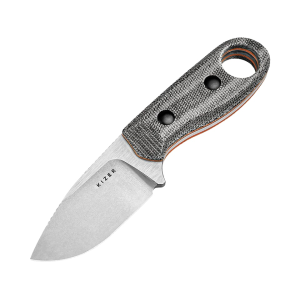 Kizer Beaver Fixed Blade Knife 2.75" Drop Point Nitro-V Satin Blade Micarta Handle Black - Kizer