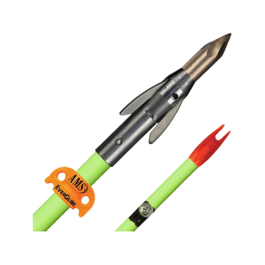 AMS Fiberglass Bowfishing Arrow with Ankor QT Arrow Point Flo Green - Ams