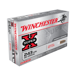 chester Super X 243 Winchester 80 Grain Jacketed Soft Point Box Of 20 Ammo