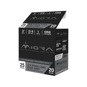 MIGRA Ammunition Steel Waterfowl 20 Gauge Ammo 3" #2 And #4 Steel Shot 1 Oz Box Of 25