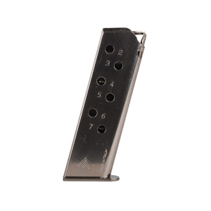 MEC-GAR Magazine with Flat Base Walther PPK/S 380 ACP 7-Round Steel Nickel Plated