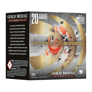 eral Premium Gold Medal Grand Paper 20 Gauge 2-3/4 #7.5 Lead Shot 7/8 Oz Box Of 25 Ammo