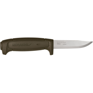 Morakniv Basic 511 Fixed Blade Knife 3.6" Clip Point Carbon Polished Blade Polymer Handle Military Green - Morakniv
