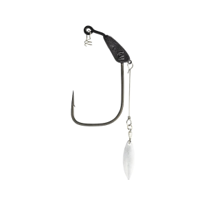 Mustad AlphaPoint Infiltrator Blade Weight 1/16 oz Weighted Swimbait Hook #1 Black Nickel 2PK - Mustad